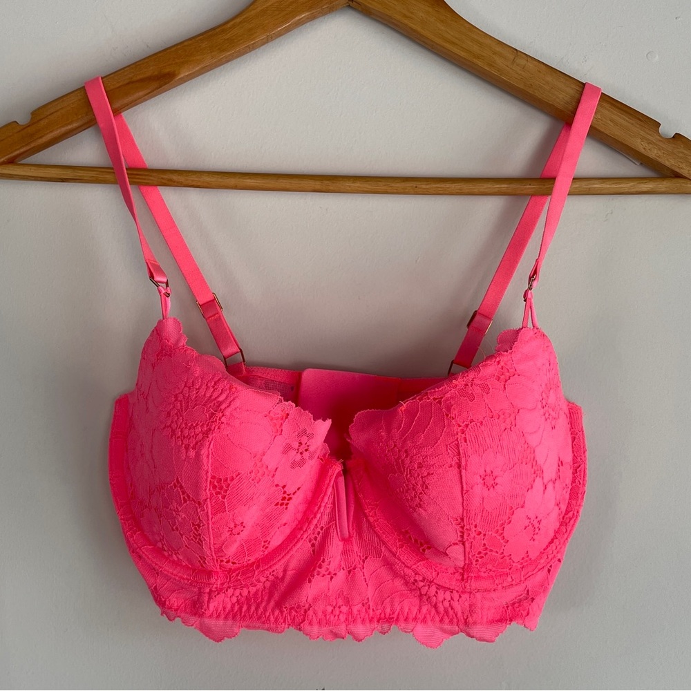 Aerie Lace Underwire Balconette Bra Size‎ 32D NEW Lightly Padded